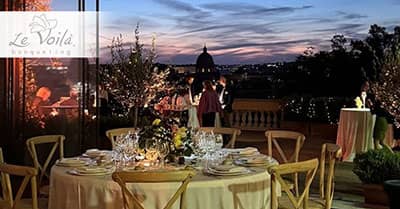 Gala dinner a Roma: Le Voilà Banqueting tra catering e location esclusiveLe location e il catering di Voilà Banqueting per gala dinner 